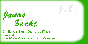 janos becht business card